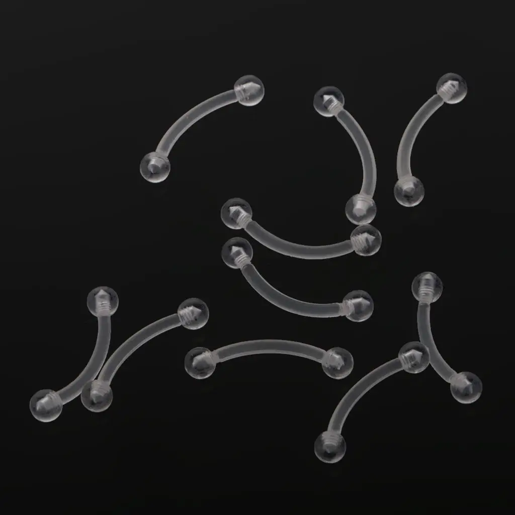 Eyebrow Studs Rings Acrylic 18G Hypoallergenic Labret Nose Body Piercing Jewelry for Ear