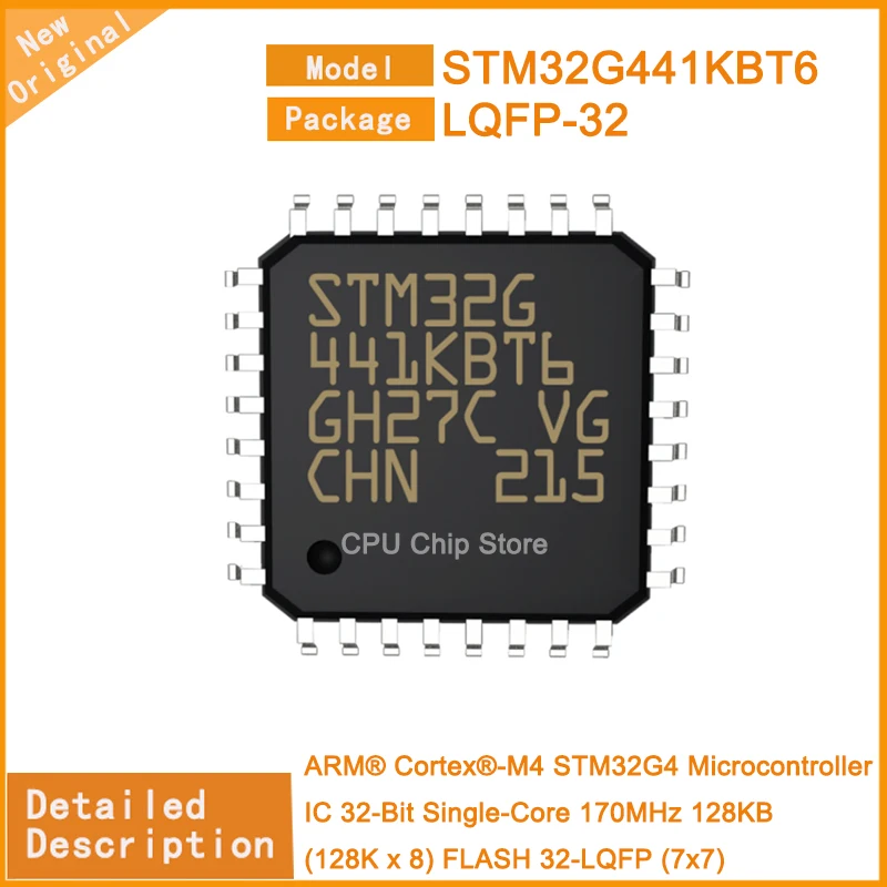 

5Pcs/Lot New Original STM32G441KBT6 STM32G441 Microcontroller IC 32-Bit Single-Core 170MHz 128KB (128K x 8) FLASH 32-LQFP (7x7)