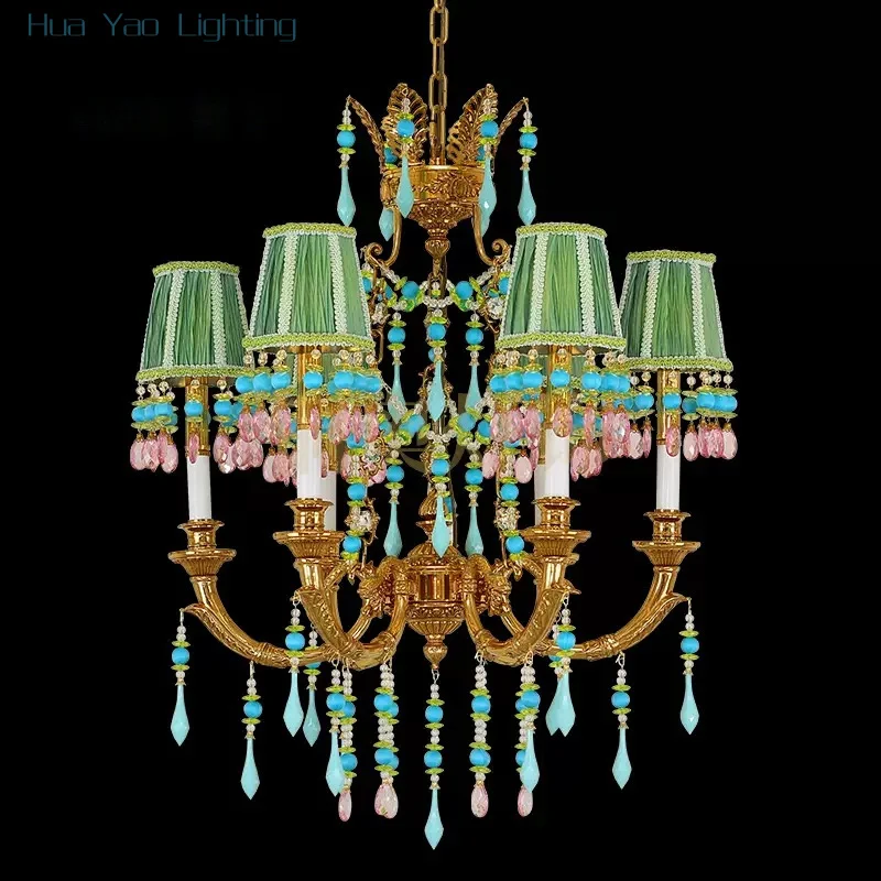 French Crystal Chandelier European Luxury Elegant Bedroom Cozy and Romantic Lamps