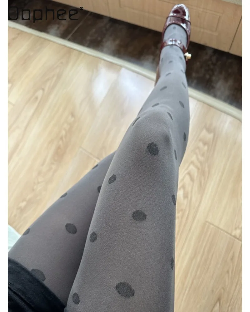 Japanese Retro Gentle Girl Wind Polka Dot Stockings Breathable Non-silk Women's Versatile Pantyhose French Cute Polka Dot Socks