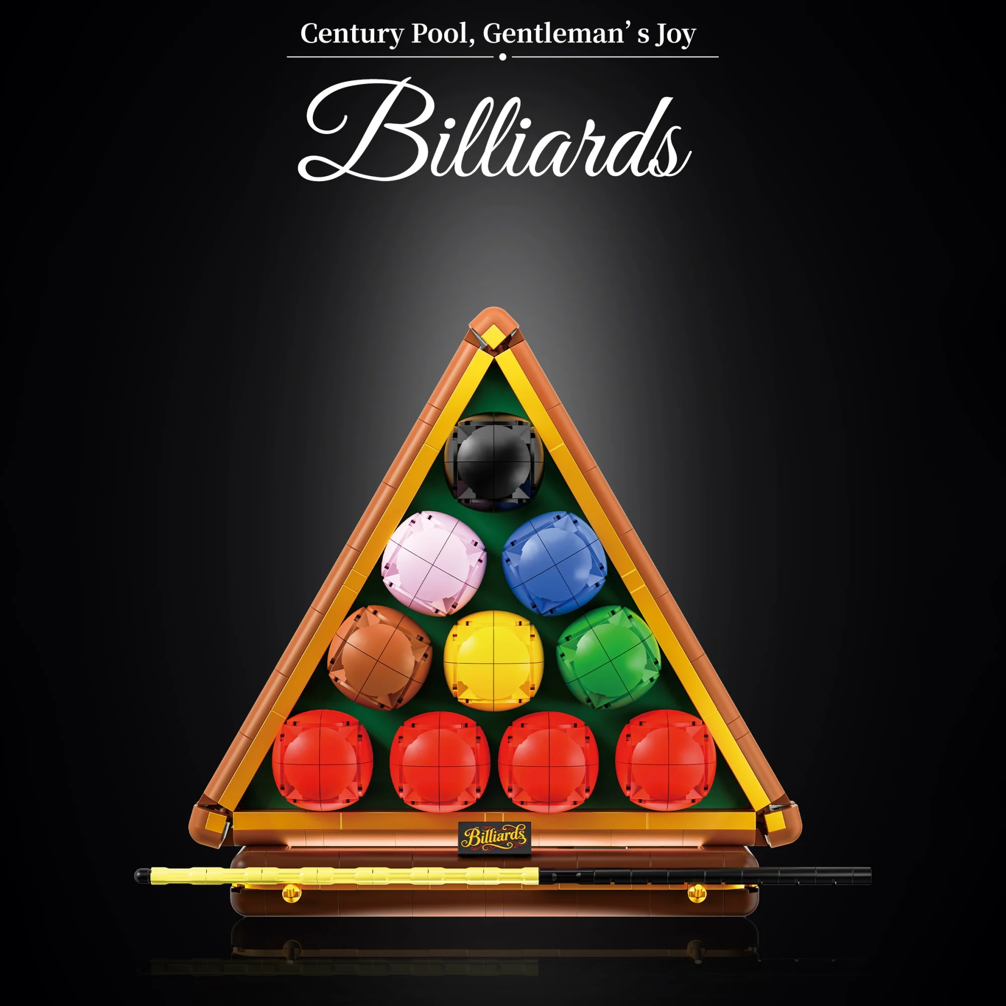 940pcs Billiards Building Blocks Desktop Ornament Pool Balls & Billiard Cue Bricks Model Desktop Game Bricks Toys Adults Gifts