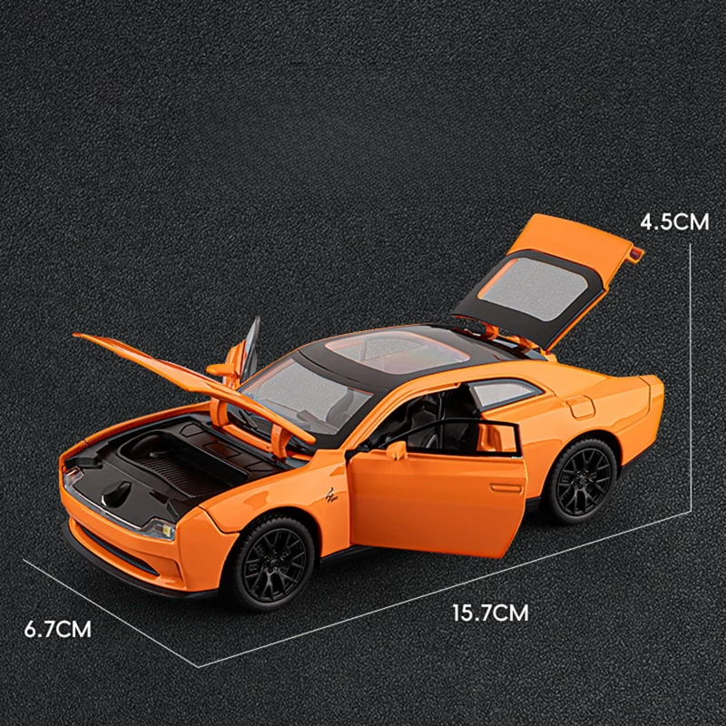 1:32 Dodge SRT Hellcat Nieuwe Energie sportwagen Diecast Metaallegering Model auto Geluid Licht Trek Collectie Kinderen Speelgoed Geschenken