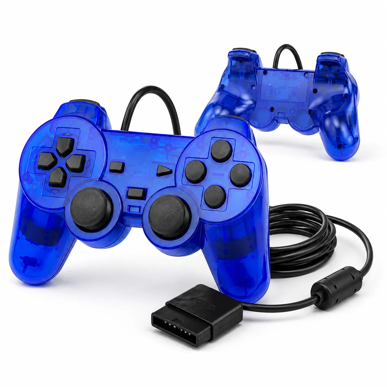 Control de Juego Azul en Oferta para PS2, Joystick con Vibración Dual Shock con Cable para Consola de Juegos PS2, Accesorios