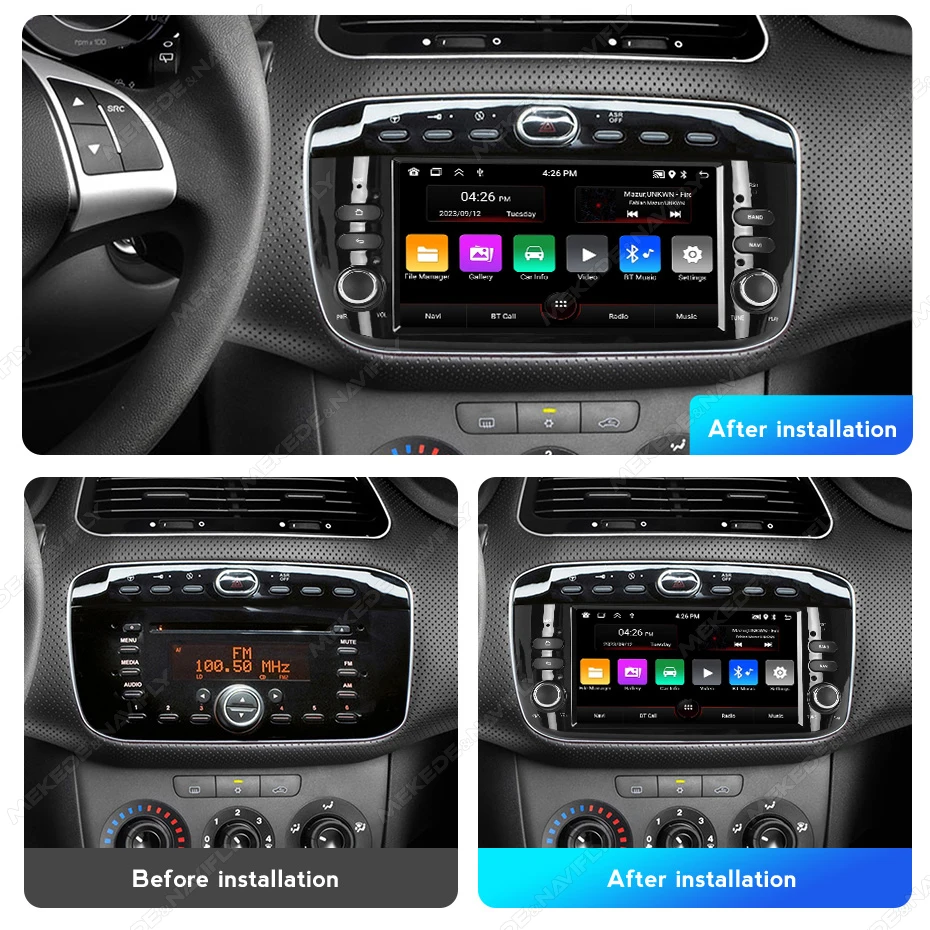 MEKEDE Carplay Andorid Auto Car Radio Intelligent System For Fiat Linea Punto EVO 2012-2015 WIFI BT FM  Car Intelligent System