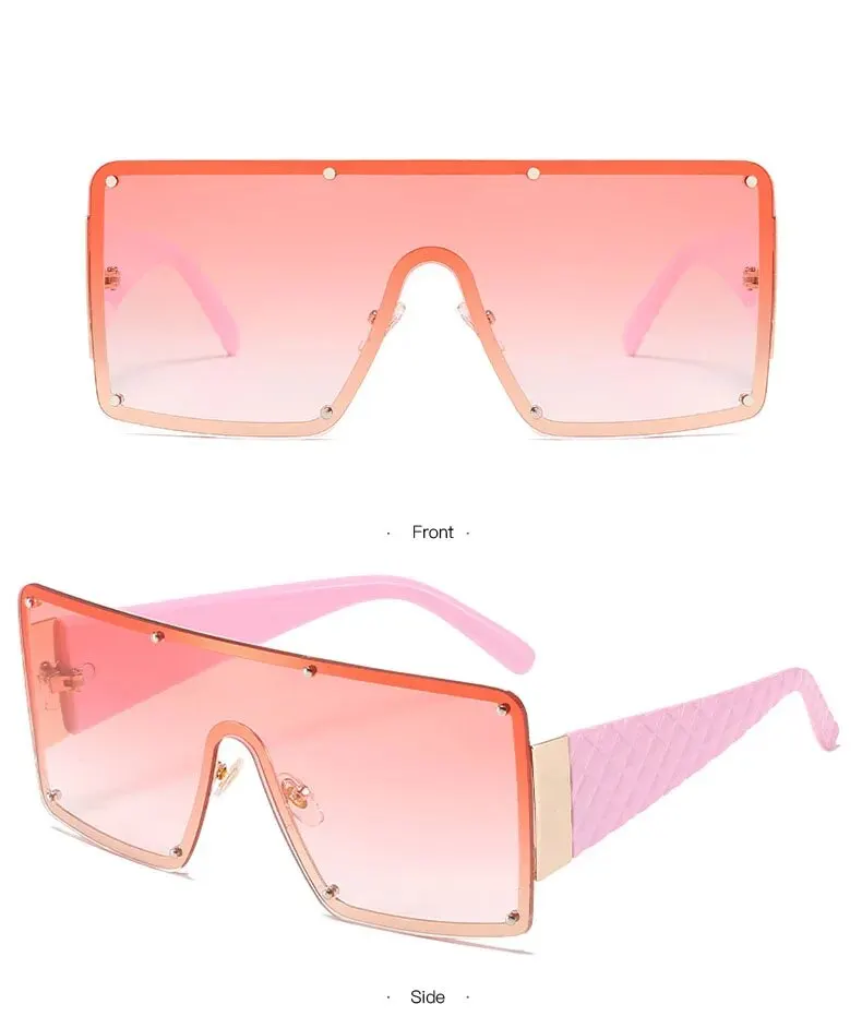 Mode Große Rahmen Sonnenbrille Weibliche einteilige Breitrand Sonnenbrille Ins Straße Schießen Laufsteg Uv400 – Detail 10