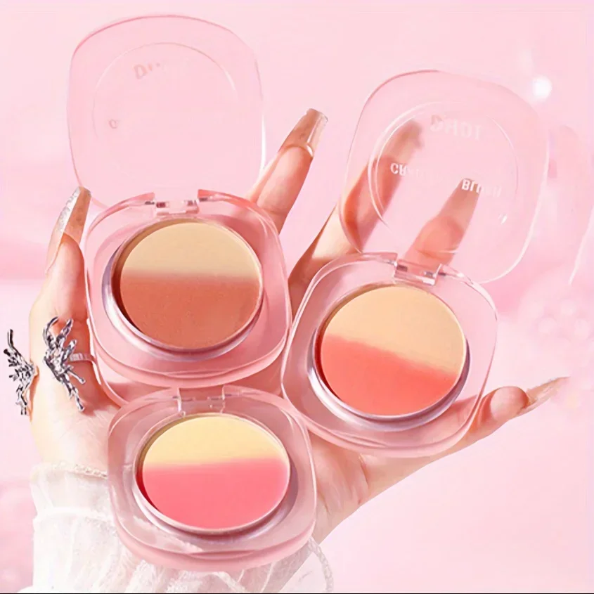 Palette de fards à joues rose pêche mat et scintillant, teinte longue durée, éclaircissante, soyeuse, lisse, Rouge, maquillage cosmétique pour le visage