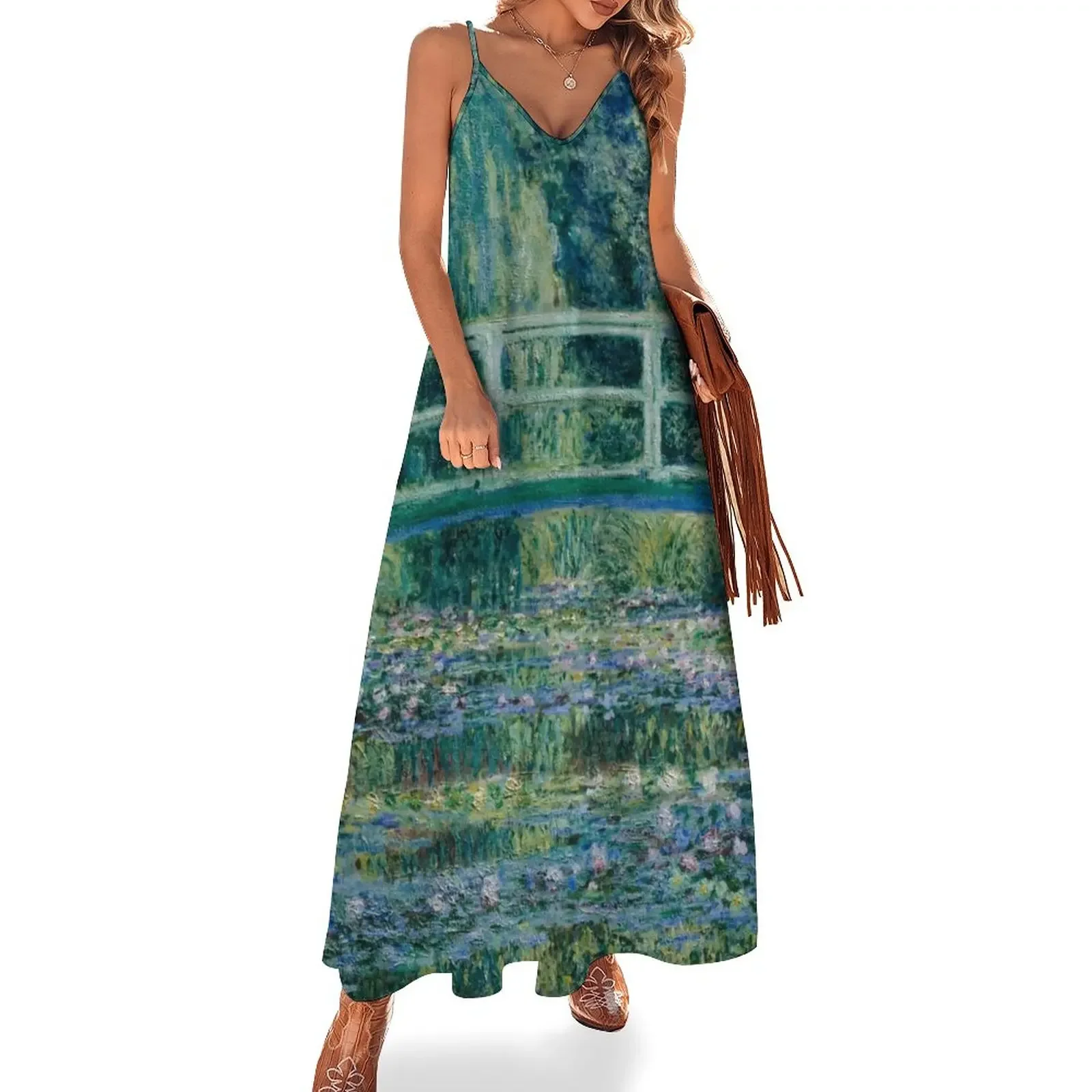 

Claude Monet - Water Lilies and Japanese Bridge Sleeveless Dress dress for women long dresses for women Bride dresses