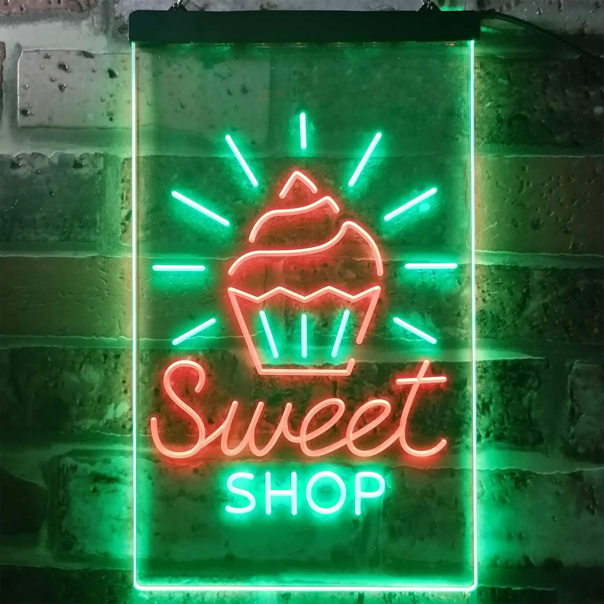 Sweet Shop. with Cup Cake Dual Color Led Neon Sign st6-i3269