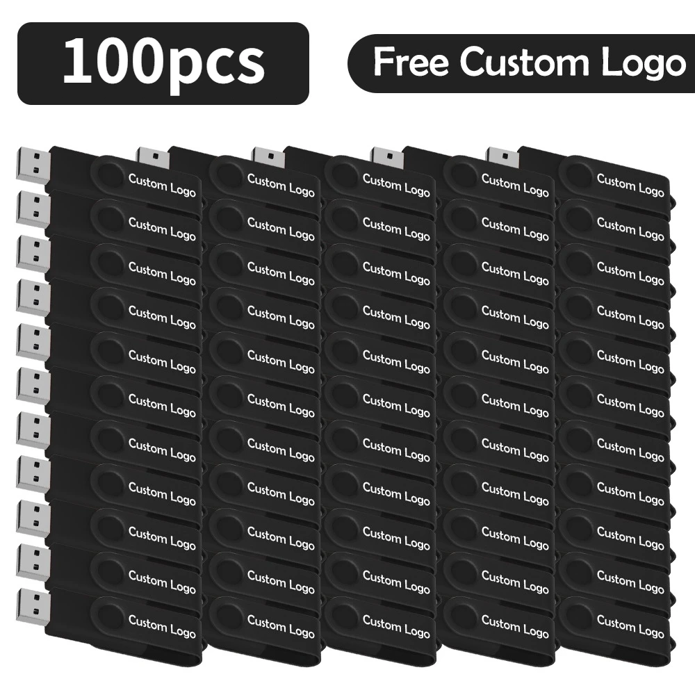 100Pcs/lot USB Flash Drive 64GB Pen Drive 512MB 1GB 2GB 4GB 8GB 16GB Pendrives Usb Stick 32GB Memory Stick Free Custom Logo Gift