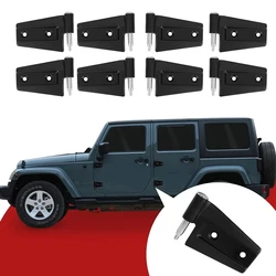 Bisagra lateral de puerta recubierta de aluminio, 4 piezas, para Jeep Wrangler JK JL JT 2007 +, Kit de bisagra de puerta de acero para carretera, sin bisagra de puerta, decoración de cubierta