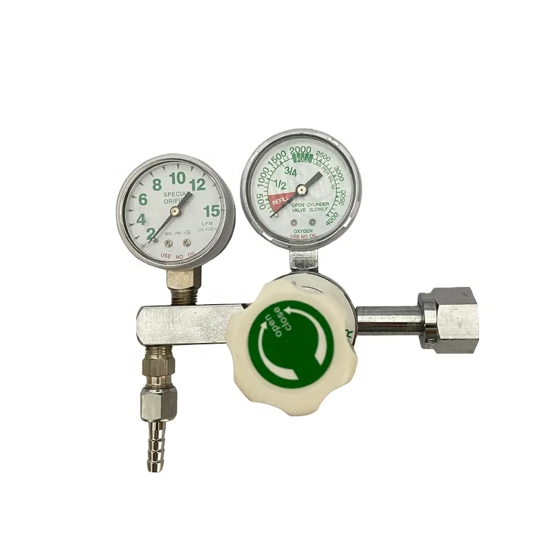 Dual Flow Gauge Digital Medical Oxygen  Cylinder Regulator with Flowmeter Available