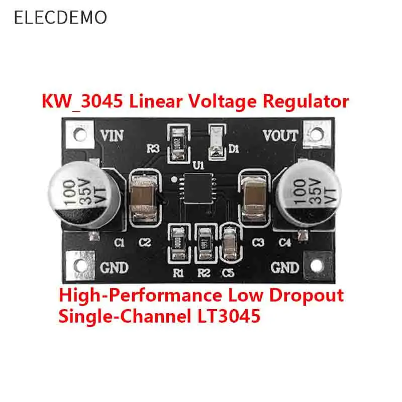 LT3045 Ultra-Low Noise LDO Linear Regulator Module, 0.8uVrms Low Ripple, High PSRR, RF Power Supply, Mini Version PCB DIY Board
