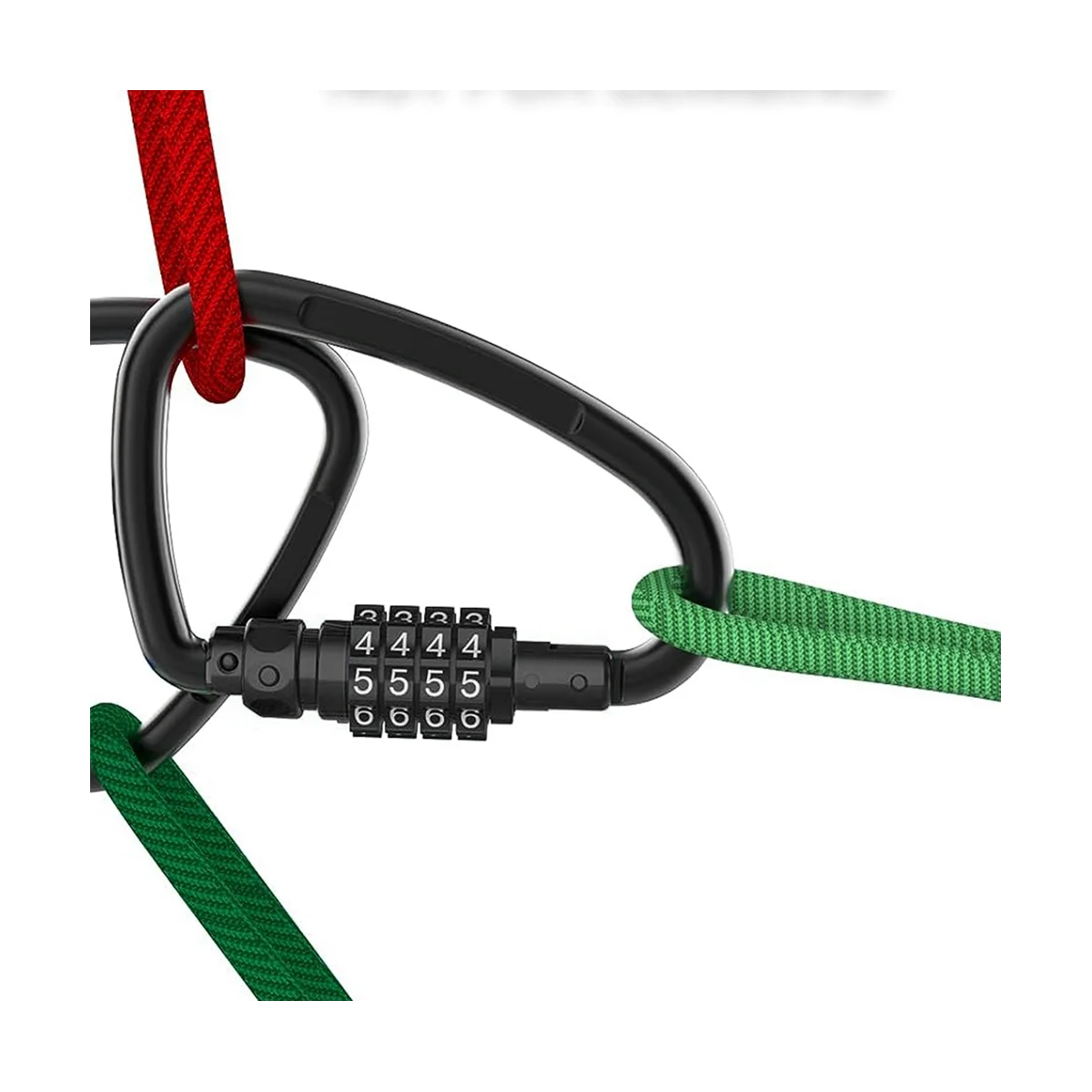 カラビナクリップ付きコンビネーションロック、頑丈、D字型コード、ループバイク用ロック、セキュリティケーブルロック、4桁