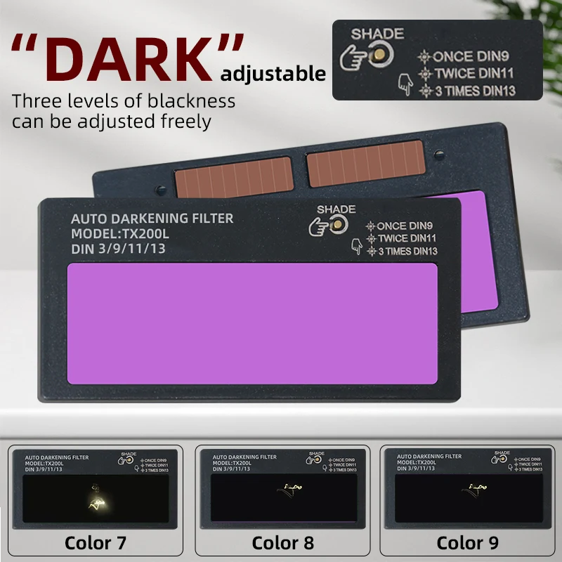 Máscara de soldagem de cor verdadeira com escurecimento automático solar, capacete de proteção de arco para máquina de solda