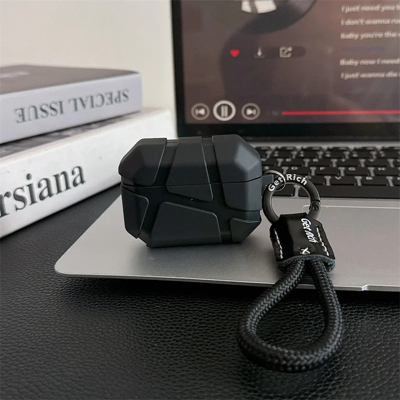 For Airpods Pro 3 Case 2025,Military Shockproof Earphone TPU Protecive Cover For Airpods Pro 2/Airpods 4 Case With Keychain view 3