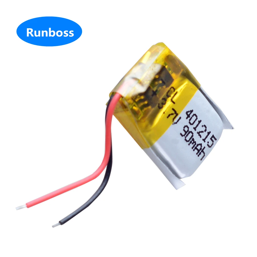 1-10 Pcs 401215 3.7V 90mAh Polymer Lithium Battery For 3D Glasses MP3 Toy Watch Selfie Stick Hearing Aid Reading Pen GPS MP4 DVD