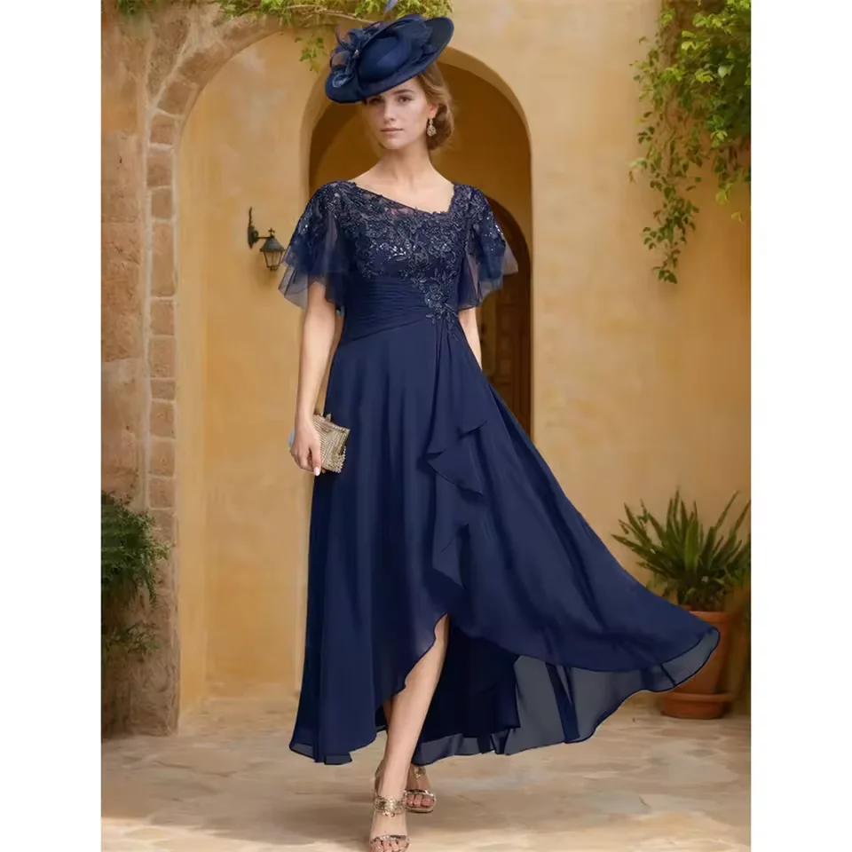 

Customized Elegant Mother of The Bride Dresses for Women A-Line Wedding Guest Dress Chiffon Lace Formal Evening dresses
