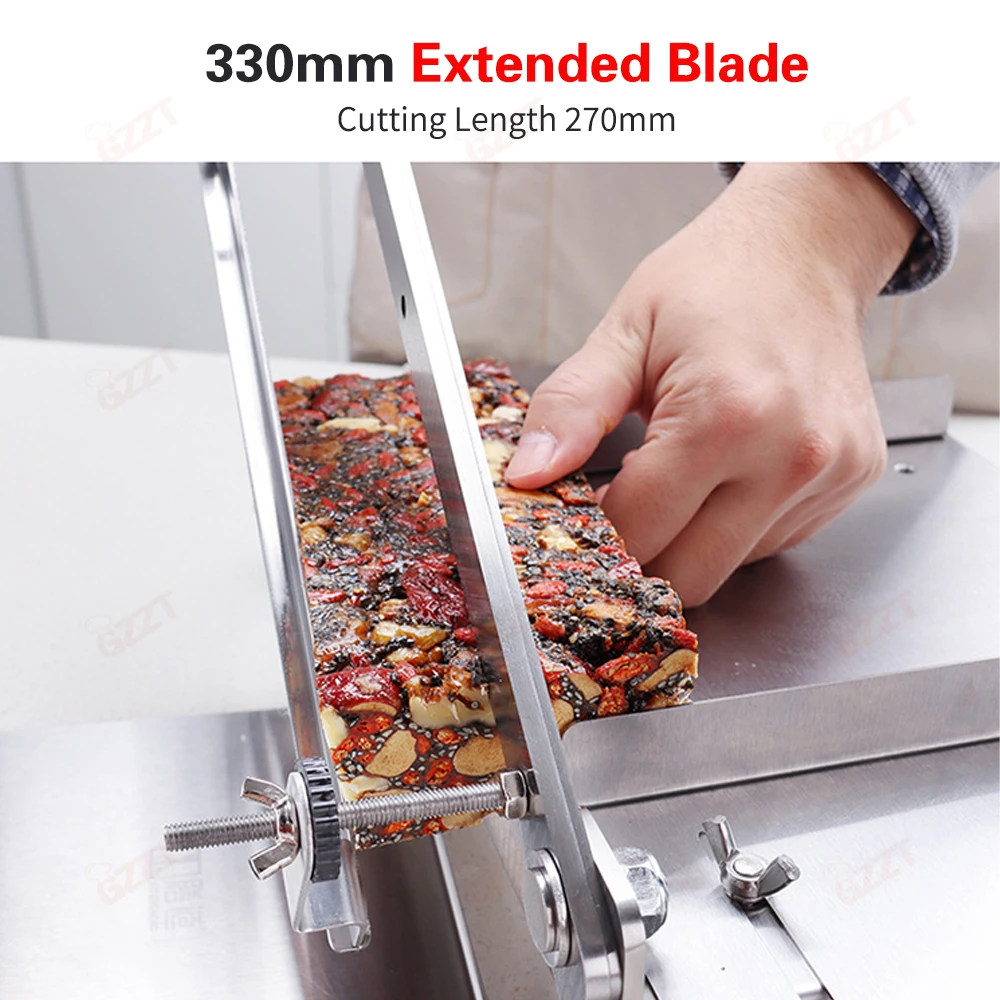 Портативный стол, мягкий и жесткий резак для еды, сладкая вата, торт для магазинов еды, ручная машина для резки сахара, регулируемая толщина 1-55 мм