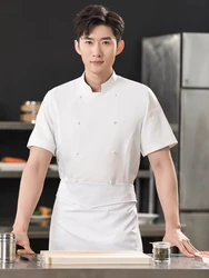 Summer Short Sleeve Shirt Cook Clothing Chaquetilla Cocinero Chef Jacket Men Hotel Restaurant  Bakery Food Service Coat Women