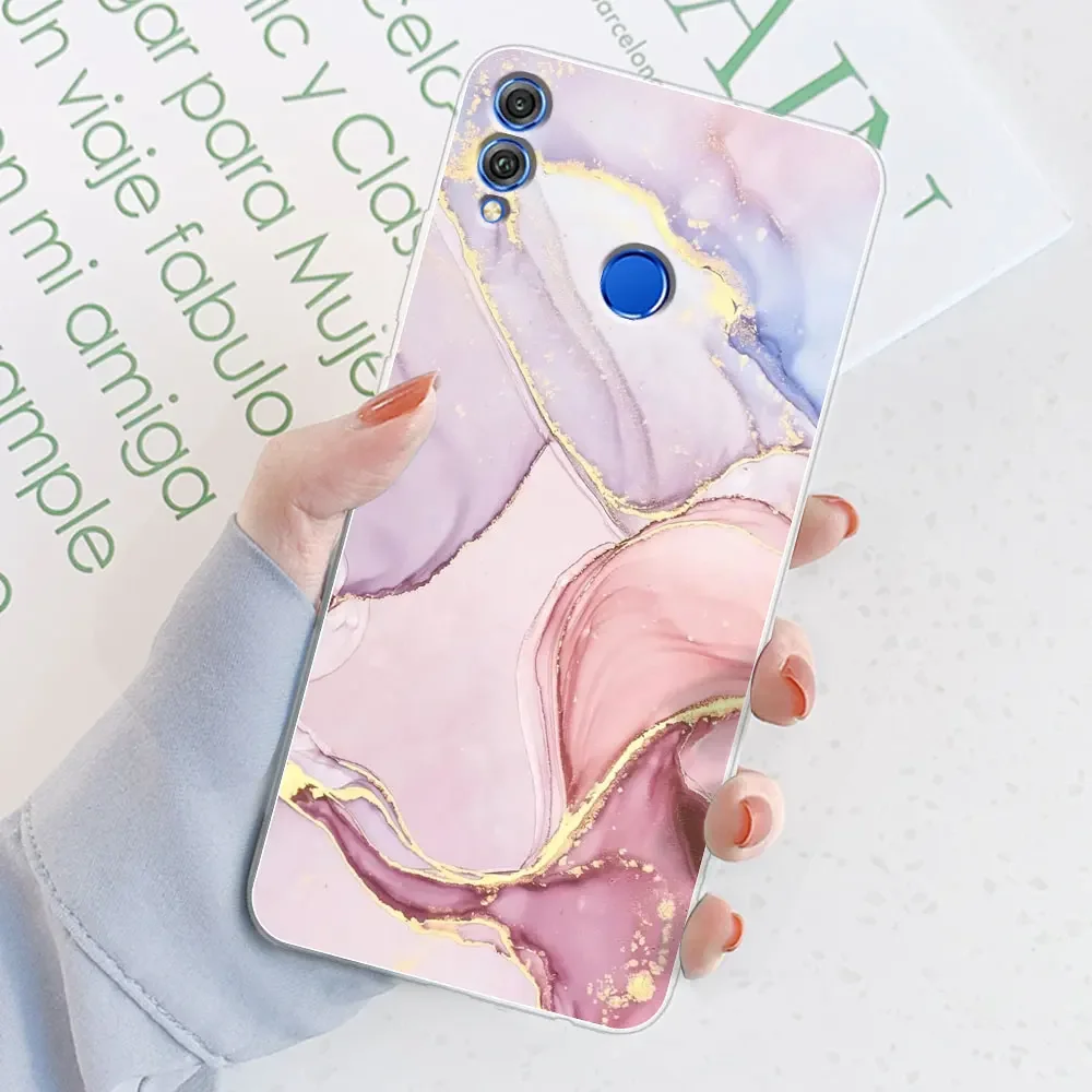 For Huawei Honor 8X Case Honor 8X Watercolor Marble Transparent Cases For Huawei Honor 8X Cover Honor8X Silicone Back Bumper