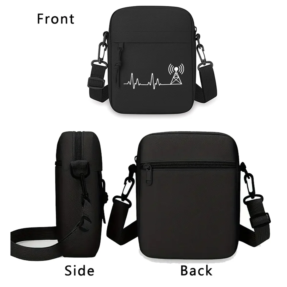 Signal wave tower heartbeat radio Men Crossbody Bag Single Shoulder Women Cartoon Anime Film Printing Design Unisex view 4