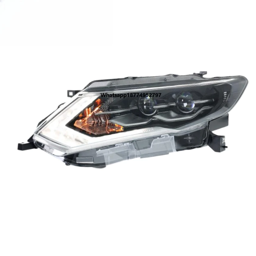 For 17-20 X-TRAIL Headlight Assembly Modification High-End LED Daytime Running Lights Turn Signal Transparent 12V 12V LED Headli