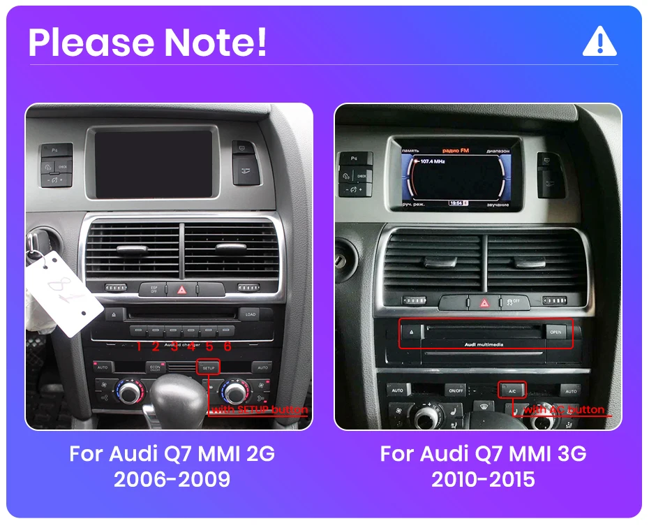Junsun Kabelloses CarPlay und Android Auto Autoradio für Audi Q7 4L 2005-2015 MMI 2G 3G Intelligentes System Stereo 4G GPS-Navigation Multimedia-Player Touchscreen – Detail 1