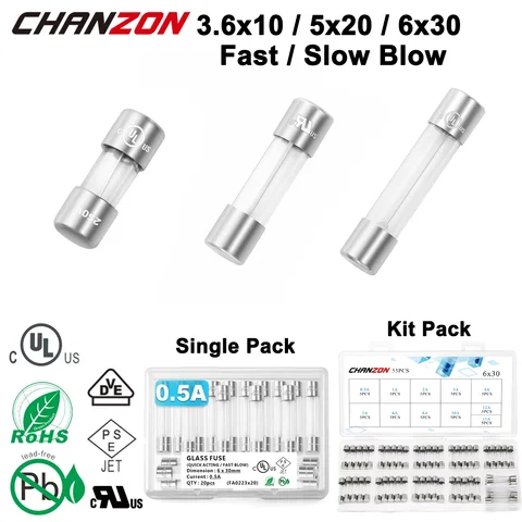 Aexit 40 Pcs 125V 5A Fast Blow Axial Lead Ceramic Fuse – 4mm X 11mm For Circuit Overload Protection