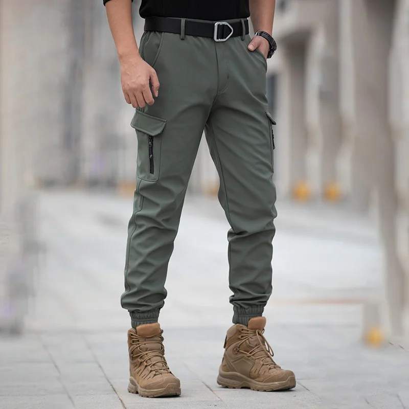 

Waterproof Windproof Warm Casual Work Trousers Overall Outdoor Hiking Sports Tactical Pants Men Autumn Winter Fleece Cargo Pants