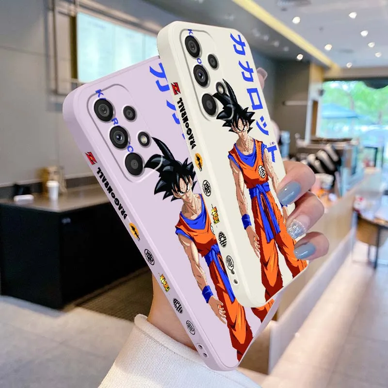 Retro Vegeta Goku Dragon Ball For Samsung A33 A31 A25 A23 A22 A21s A15 A14 A13 A05 A13 A12 A04 5G Liquid Left Rope Phone Case