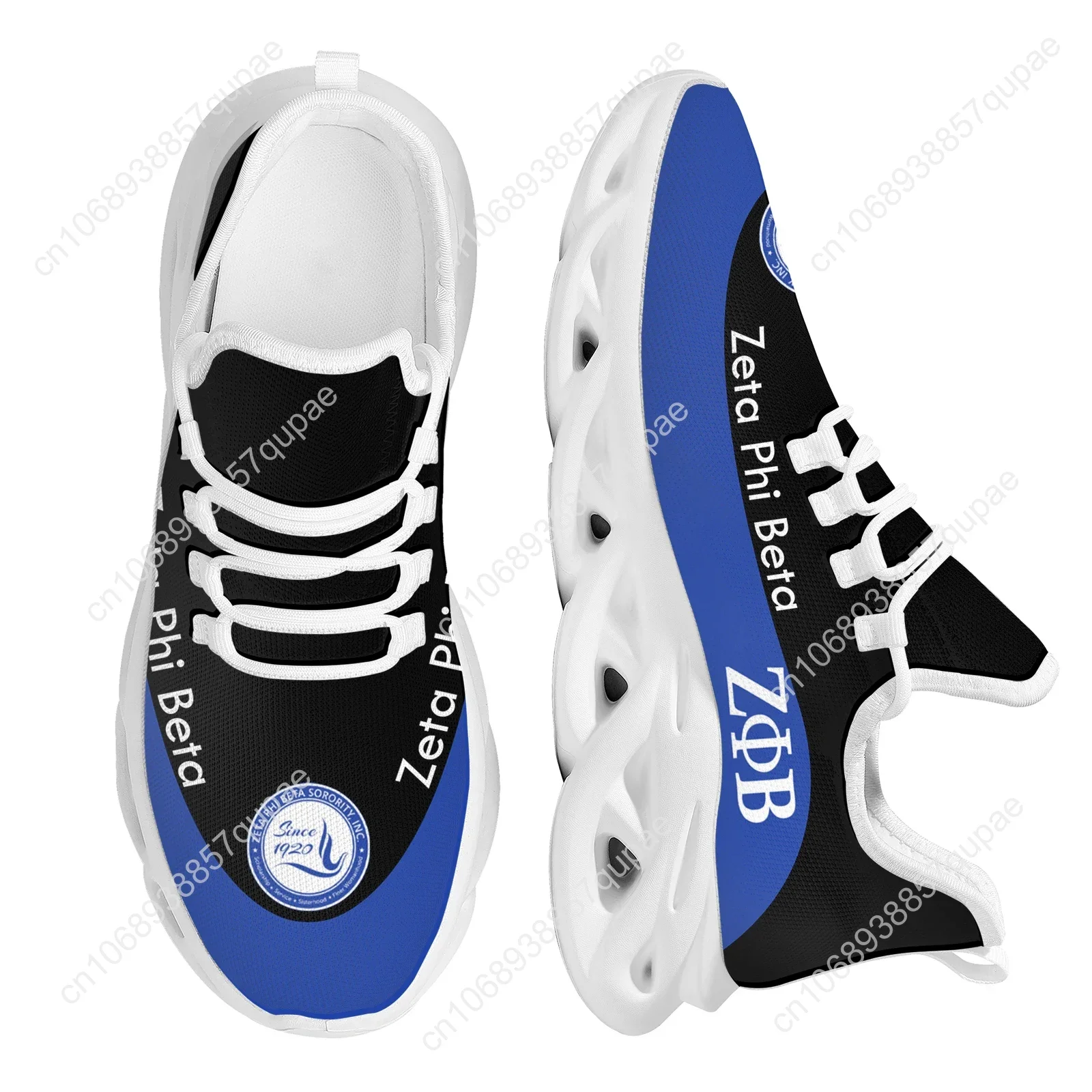 Custom Made Zeta Phi Beta Design Ladies Mesh Shoes Breathable Cushioning Sneakers Lightweight Lace-up Platform Footwear Gifts