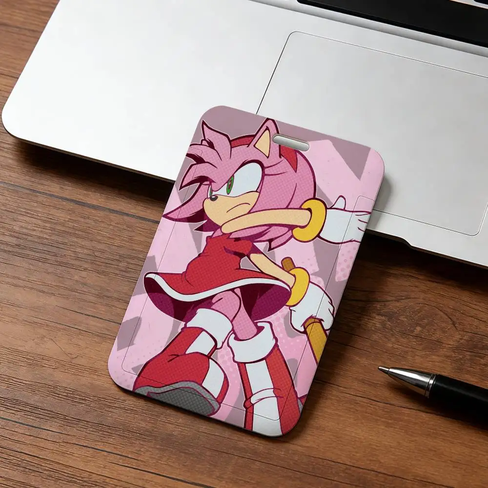 Modisches Cartoon S-SonIC-C Kawaii Schlüsselband mit Rückzugclip und Kartenhalter, Drehbarer Ausweishalter, Familiengeschenk – Detail 5