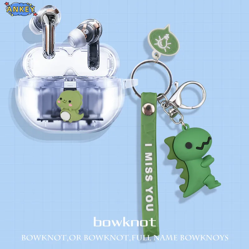 Case for SoundPEATS Capsule3 Pro Pro+ Plus Protective Transparent TPU Bowknot Covers Earphone Shell Headphone Portable Shell