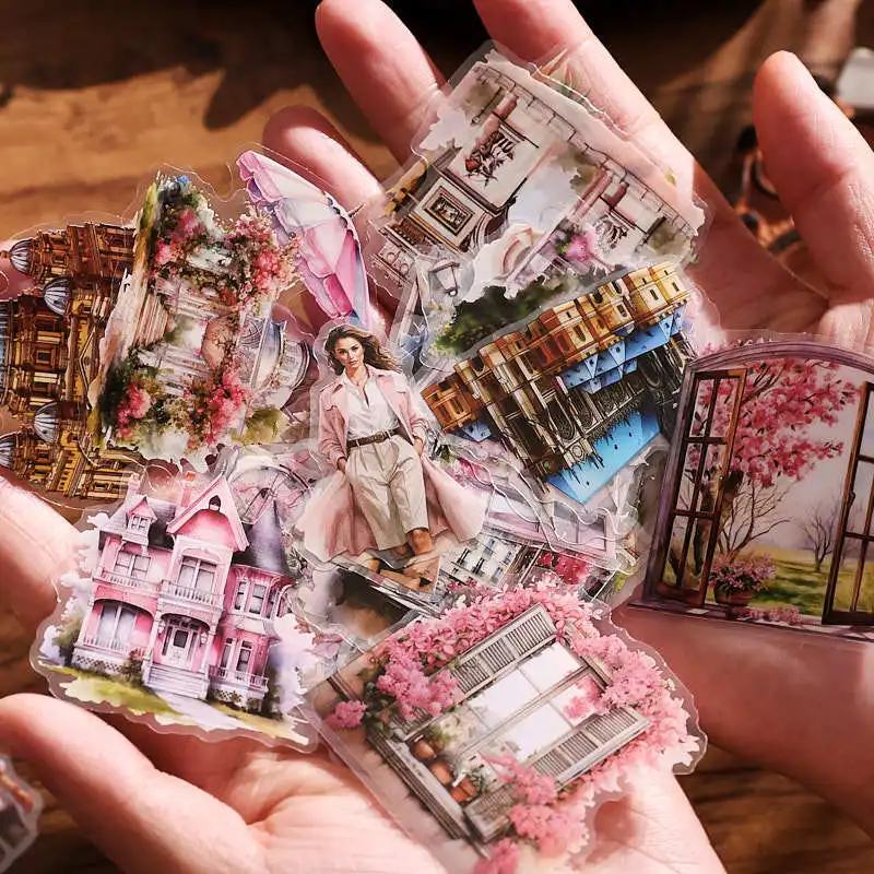 50pcs Travel Notes Series Retro Ins Style Iron Box PET Stickers DIY Diary Scrapbook Aesthetic Stationery Stickers