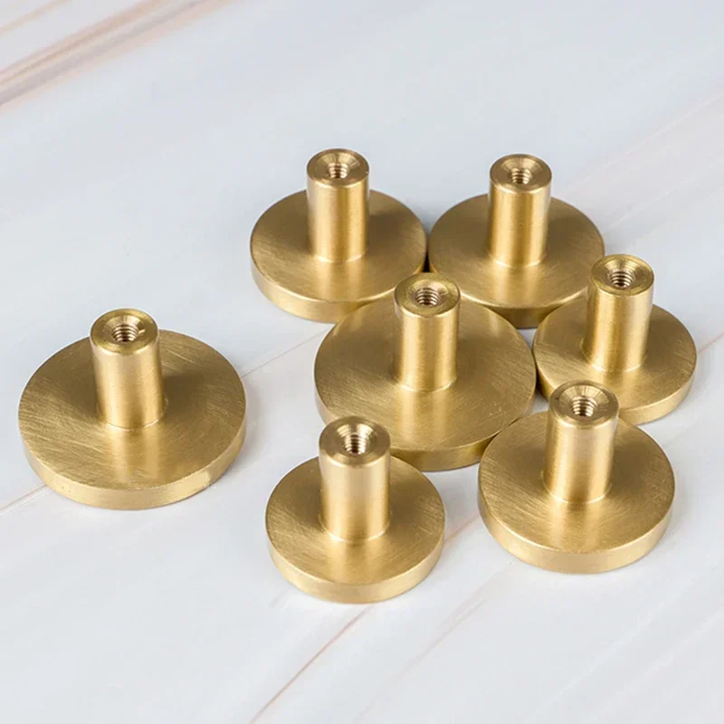 Knobs Simple Round Brass Drawer  Handle Wardrobe Door  Cabinet Pulls Single Hole Gold   Small Bedroom Furniture Hardware Fitting