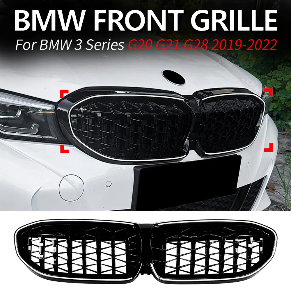 

LED Front Grille For BMW 3 Series G20 G21 G28 2019-2022 Star Pattern LED Light Strip Mesh Body Kit Upgrade Car Accessories