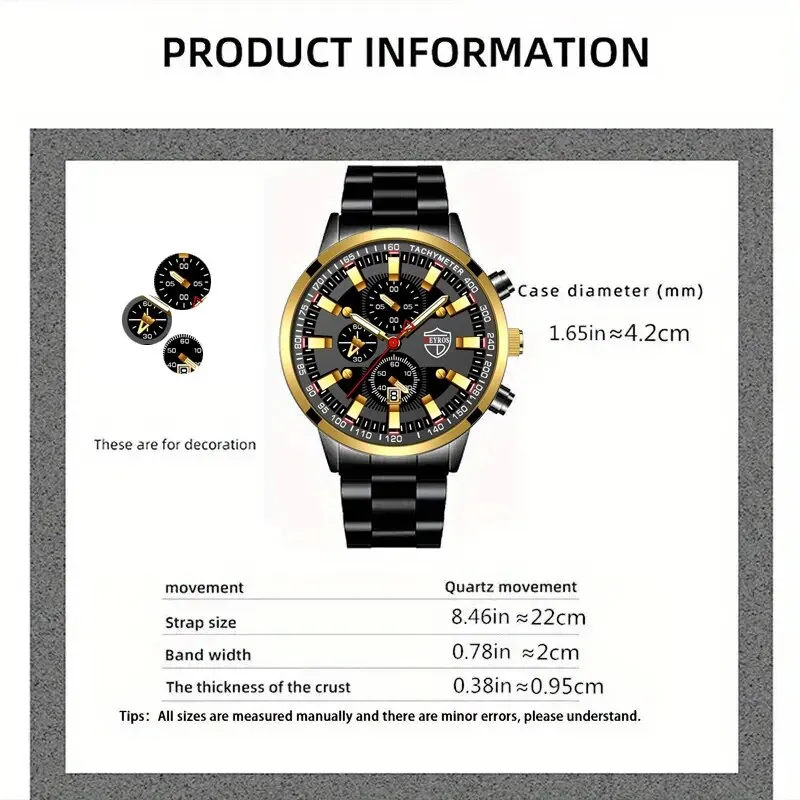 Luxury Men\'s Casual Fashion Business Gold Needle Digital Steel Band Quartz Watch Calendar Designed For Successful Men Classic