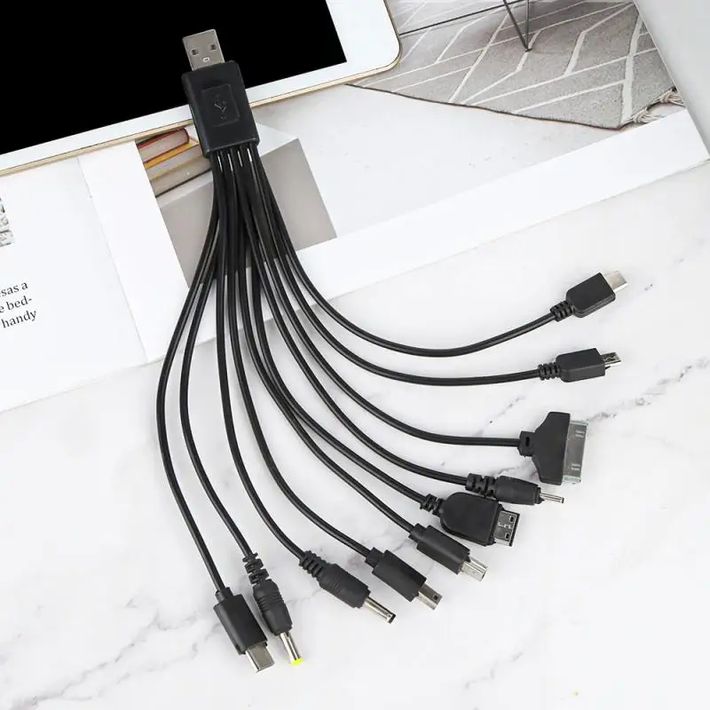 Universal Mobile Phone Charger Adapter Plug 10 In 1 Usb Data Cable Charging Cable Suitable For Nokia Motorola