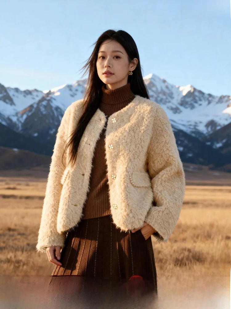 

Hera Plu ort Пальто в Корейском стиле Slim Fit большого размера Зимняя мода для женщин больших размеров Повседневная одежда для поездок на работу круглый Ne Jaet