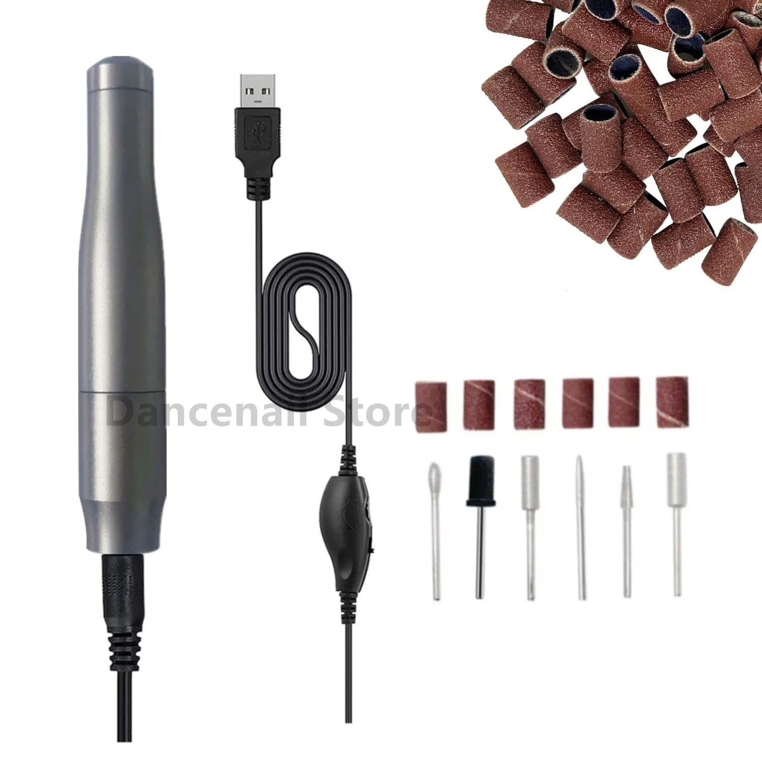 جهاز حفر الأظافر الكهربائي المحمول بمنفذ USB للأظافر الاصطناعية، أداة تلميع احترافية للاستخدام المنزلي والصالونات، مبرد ومزيل طلاء الأظافر