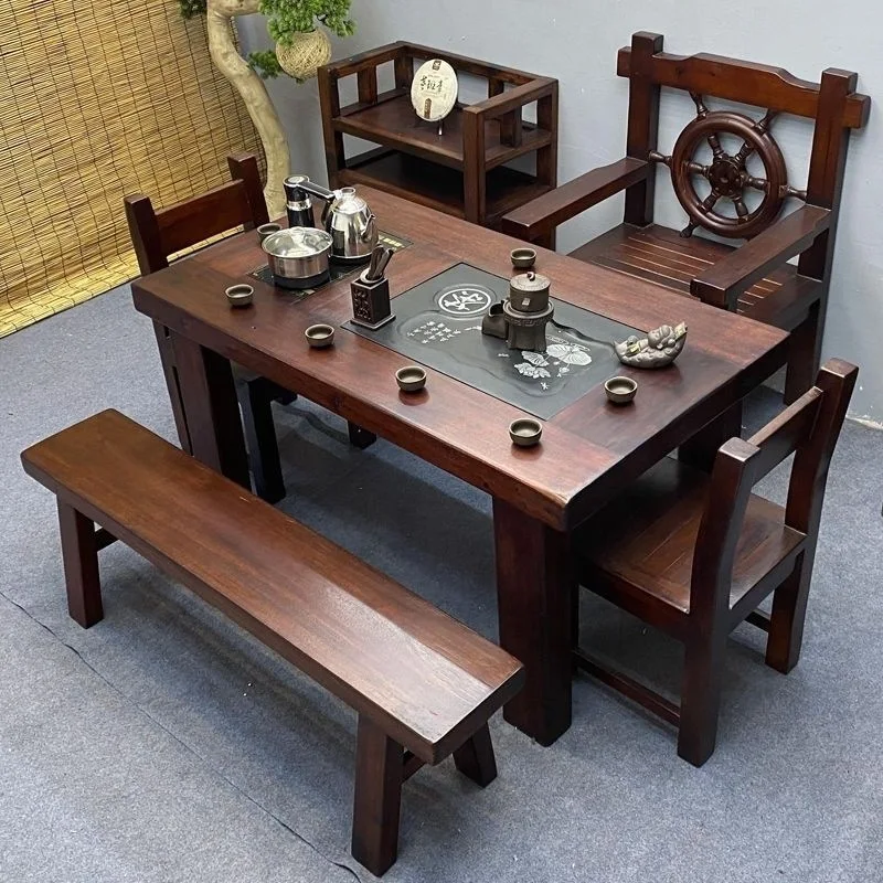 

New material of high-end tea table, pure solid wood Kung Fu tea table, household integrated solid wood small coffee table