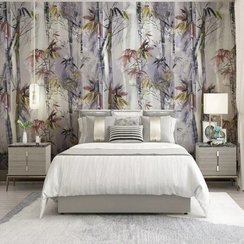 

Original light brown tree shadow texture picture TV bedroom home decoration mural background wall