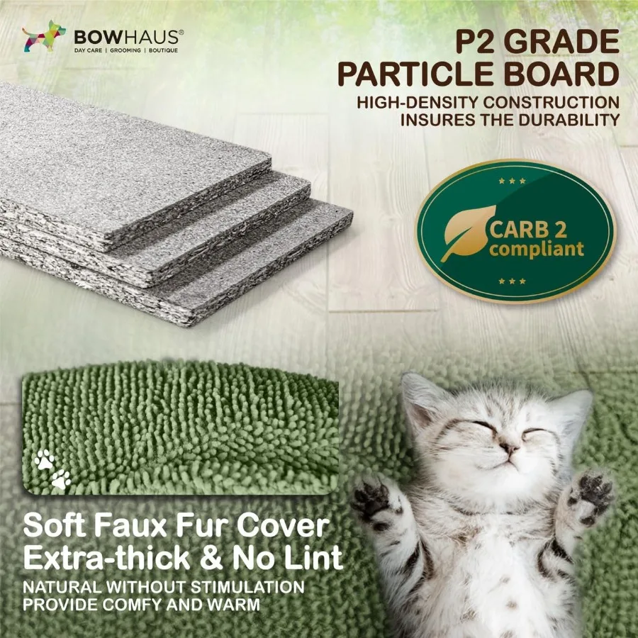 Cactus Cat Tree Multi-Level Cat Activity Tree with Plush Perch Scratching Posts and Ramp Cat Cave Condo for Large Cats and Kitt