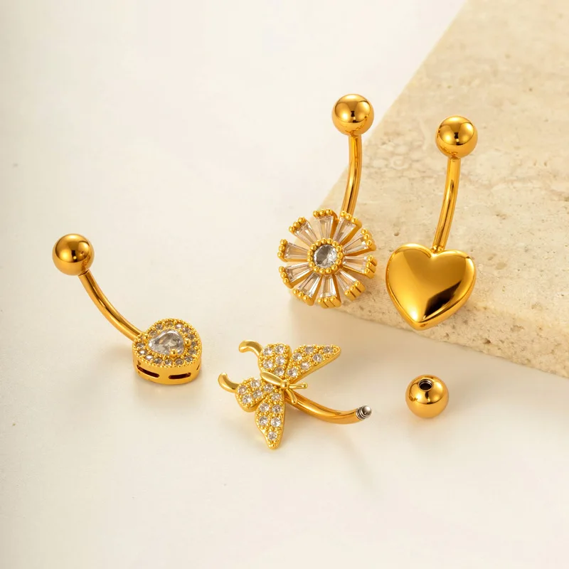 1 قطعة القلب مثير البطن زر خواتم السرة ثقب الفولاذ المقاوم للصدأ ثقب Ombligo البطن زر ثقب المجوهرات للنساء هدية