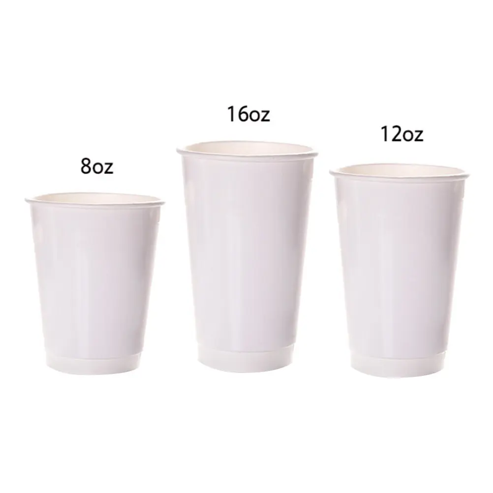 

50Pcs 16Oz Thick Sturdy Coffee Paper Cups with Pe Lining Leak Proof Rolled Rim Lid Seal No Sleeve Needed for Tea Hot Chocolate