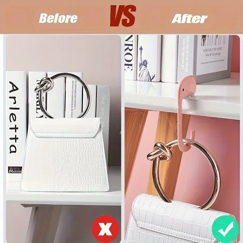 1 Cute Elephant Creative Desk Side Hanging Bag Hook, Portable and Detachable Office Storage Hook, Multifunctional Wardrobe Hook view 4