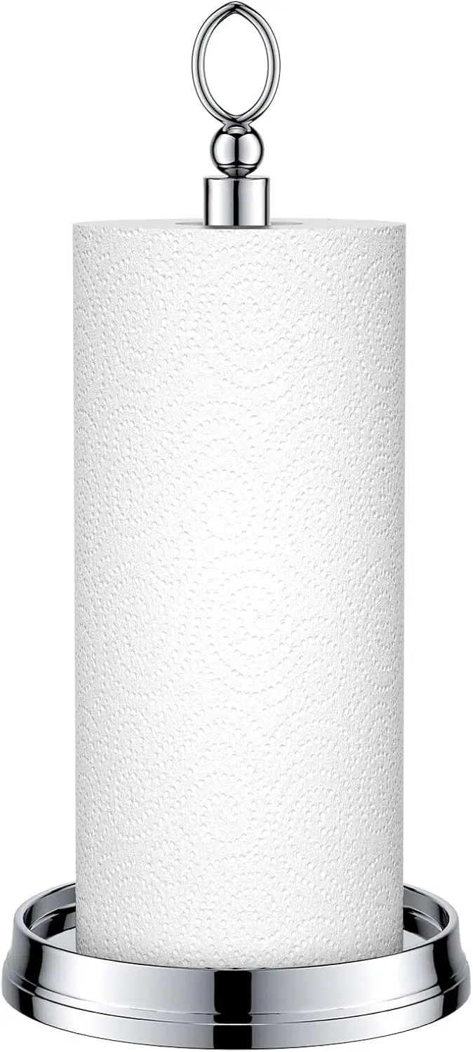 

Heavy Weighted Base Paper Towel Holder, Stable Countertop Stand for Kitchen, Fits Standard & Jumbo Rolls, Black