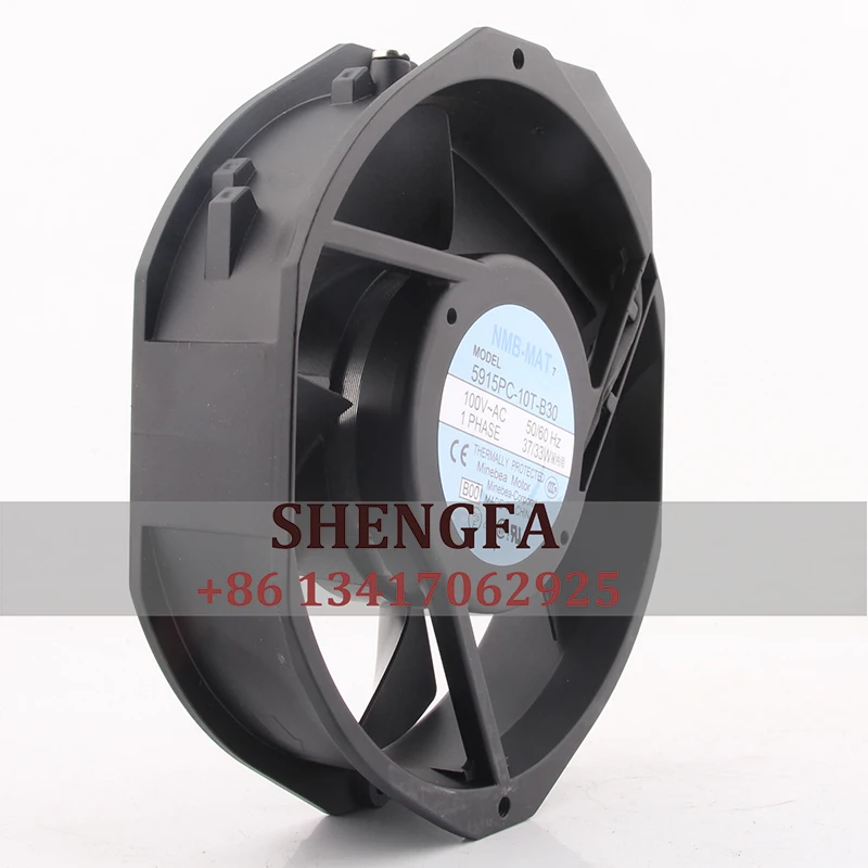 NMB 5915PC-10T-B30 Case Fan Ball Bearing  AC100V 37/33W 172X150X38MM 17238 All-metal High-temperature Resistant Cooling Fan