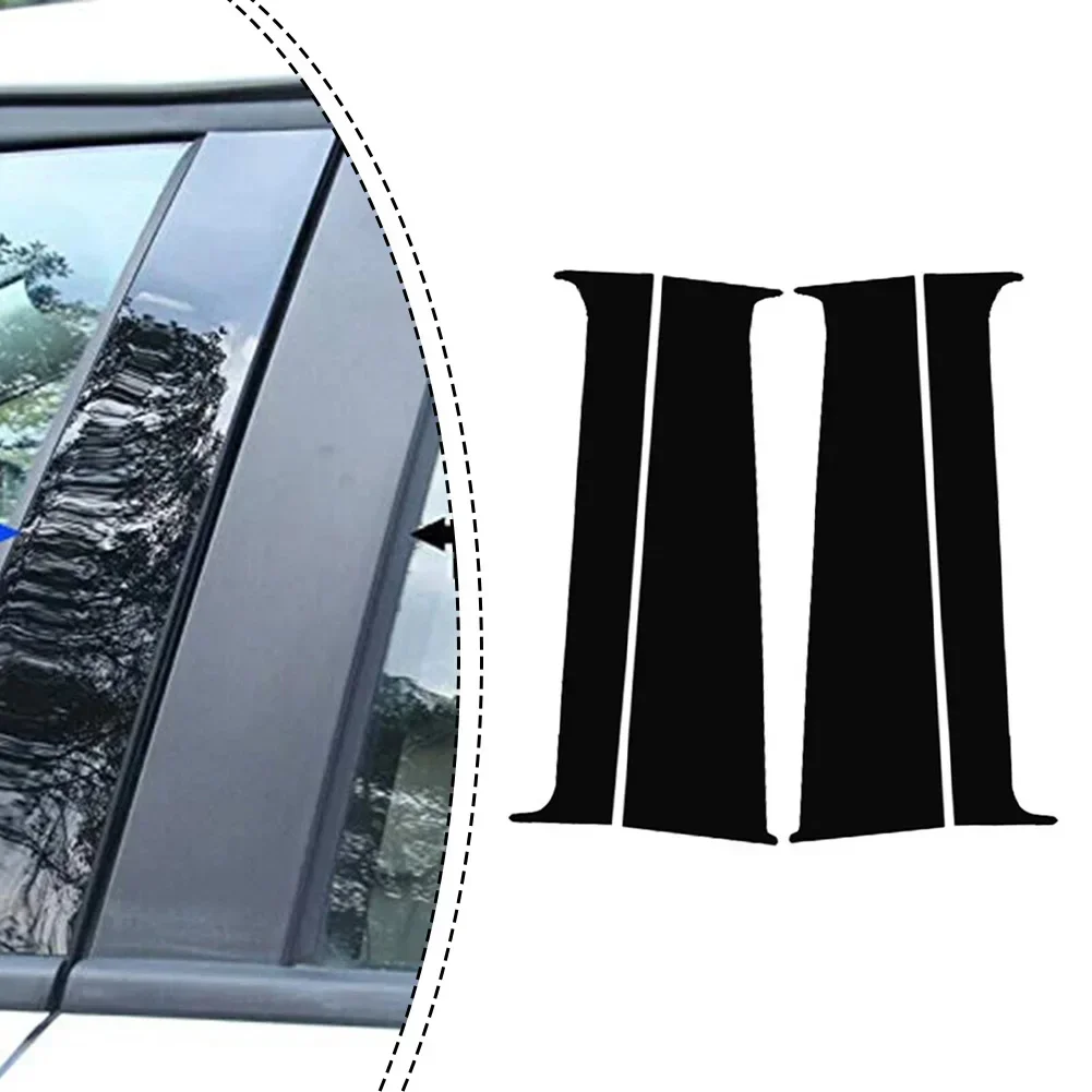 

4Pcs Glossy Black Pillar Posts Door Trim Window Cover For T5 For T6 2008-2021 Car Replacement Accessoies