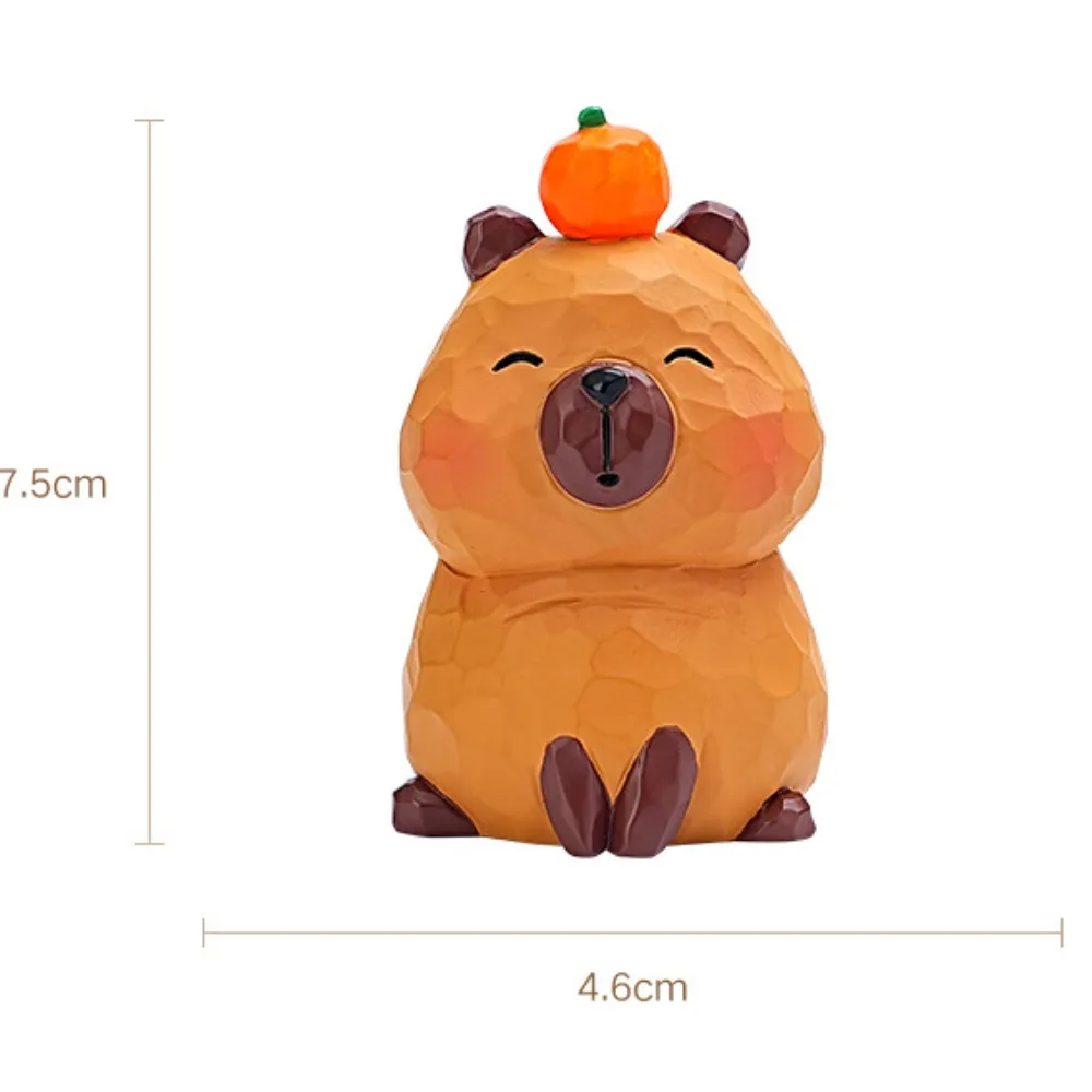 Ambachten Carving Capibara Ornament Pop Figuur Capibara Dieren Ornament Cartoon Kleine Simulatie Capibara Model Auto-interieur